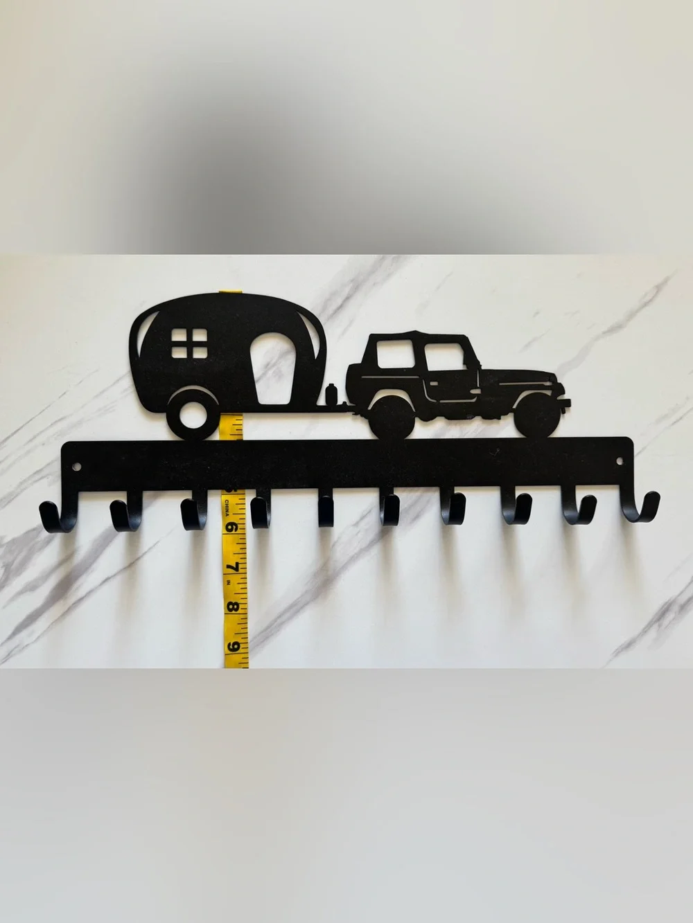 Black Camper and Jeep Wall Hook Rack by